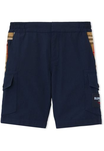 Burberry Kids Vintage Check-panel cargo shorts - Blue