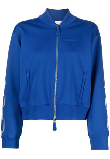 Burberry chain-print zipped track jacket - Blue