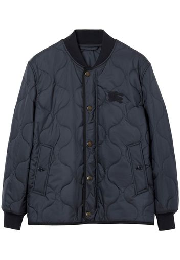Burberry quilted buttoned bomber jacket - Blue