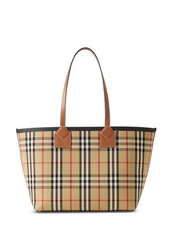 Burberry small London checked tote - BRIAR BROWN/BLACK