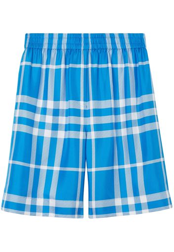 Burberry plaid-check print shorts - Blue