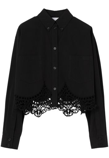 Burberry macramé cotton cropped shirt - Black