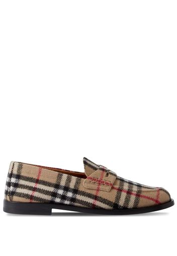 Burberry check wool loafers - Black