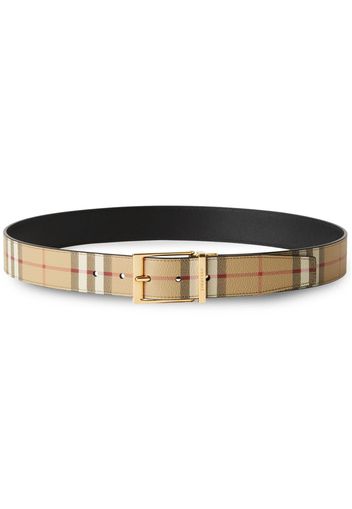 Burberry logo-engraved reversible belt - Black