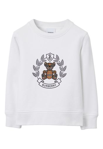 Burberry Kids Thomas Bear Print Cotton Sweatshirt - WHITE