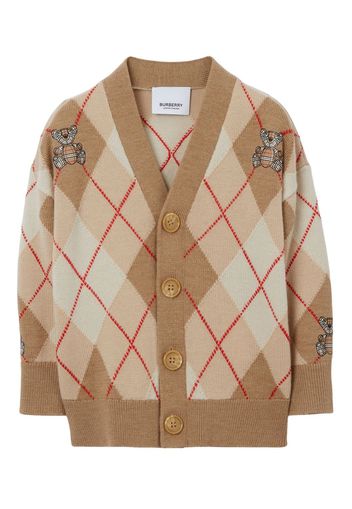 Burberry Kids Thomas Bear wool cardigan - B3344 - SOFT FAWN IP PAT