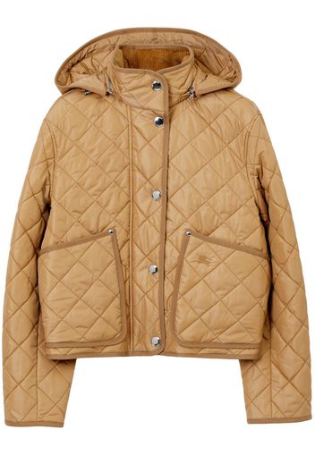 Burberry diamond-quilted hooded jacket - Neutrals