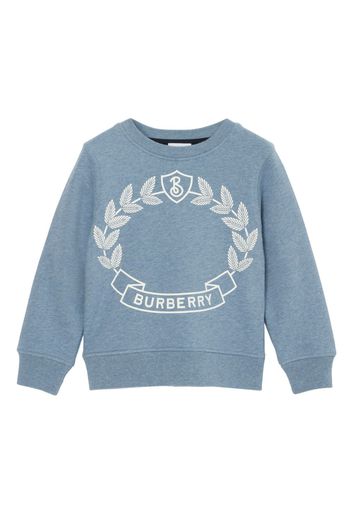 Burberry Kids Oak Leaf Crest cotton sweatshirt - Blue