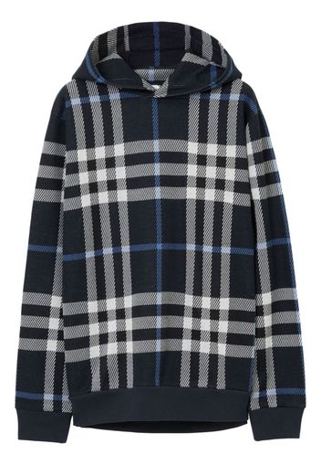 Burberry check-pattern long-sleeve hoodie - Black