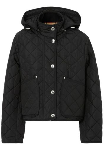 Burberry detachable-hood diamond-quilted jacket - Black
