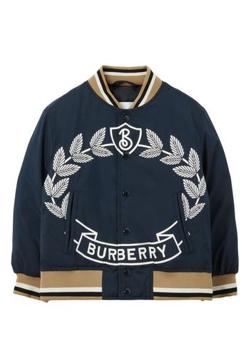 Burberry Kids Oak Leaf Crest bomber jacket - Blue