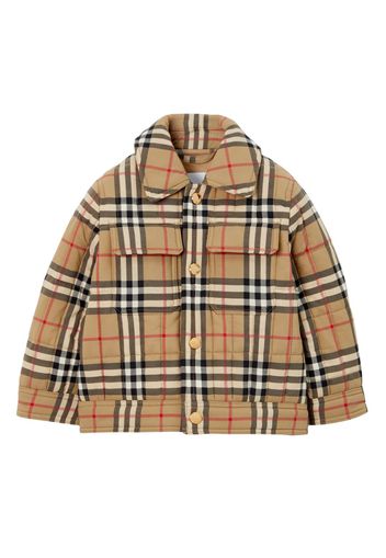 Burberry Kids Check Nylon Quilted Jacket - Neutrals