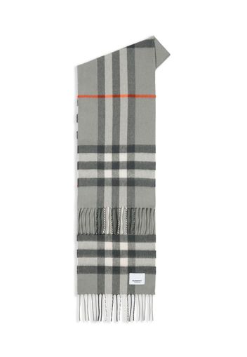 Burberry Kids checkered cashmere scarf - Grey