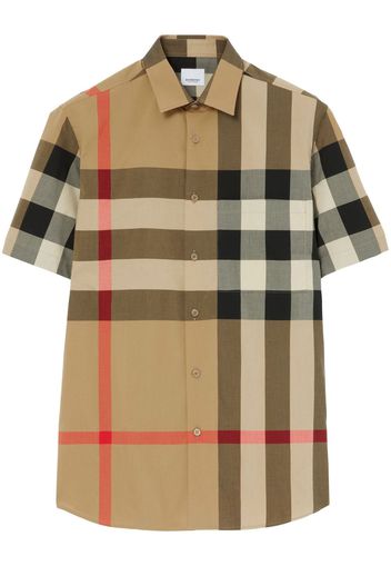 Burberry checkered short-sleeved shirt - Neutrals