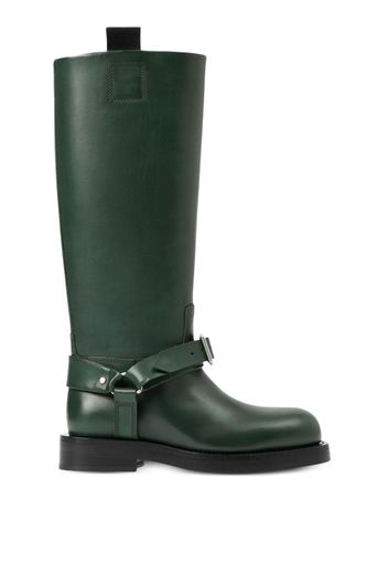 Burberry Saddle knee-high leather boots - Green