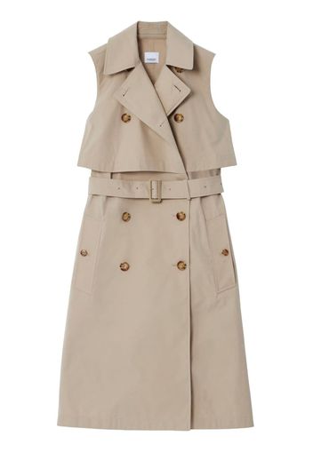 Burberry layered sleeveless trench coat dress - Neutrals