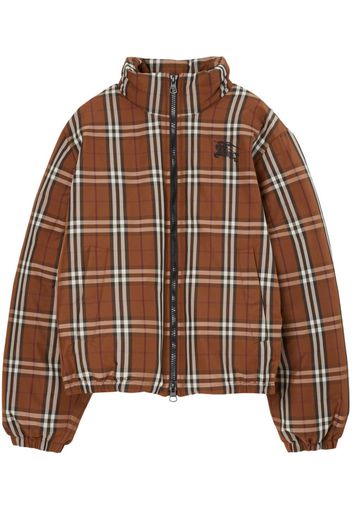 Burberry Check Puffer Jacket - Brown