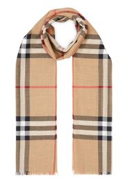 Burberry Lightweight Check Wool and Silk Scarf - Neutrals