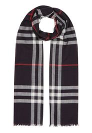 Burberry Lightweight Check Wool Silk Scarf - Brown