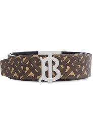 Reversible Monogram Print E-canvas and Leather Belt