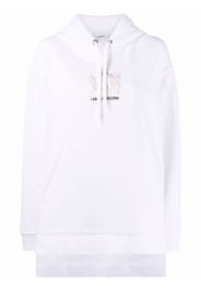 Burberry step-hem embroidered hoodie - White