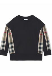 Burberry Kids check-panel sweatshirt - Black