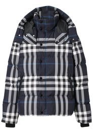 Burberry detachable-hood check puffer jacket - Black