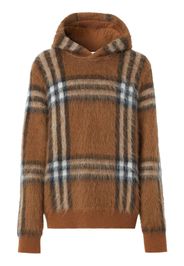 Burberry House Check mohair-blend hoodie - Brown