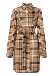 Burberry Vintage Check cotton tie-waist shirt dress - Neutrals