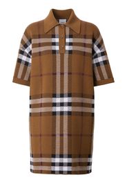 Burberry check-jacquard polo shirt dress - Brown