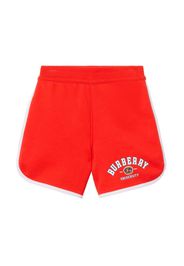 Burberry Kids college cotton shorts - Red