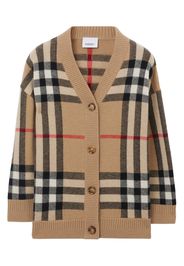 Burberry Kids checkered buttoned knitted cardigan - Neutrals