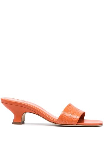 BY FAR Ceni croc-embossed mules - Orange