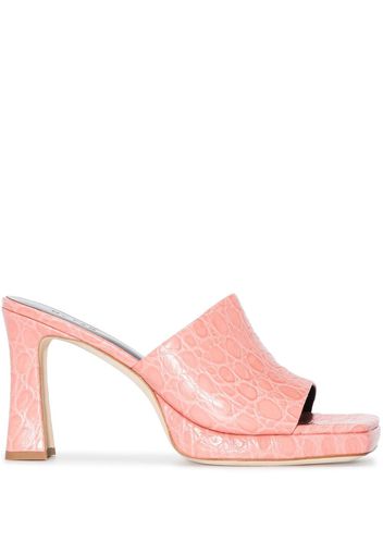 BY FAR open-toe crocodile-effect sandals - Pink