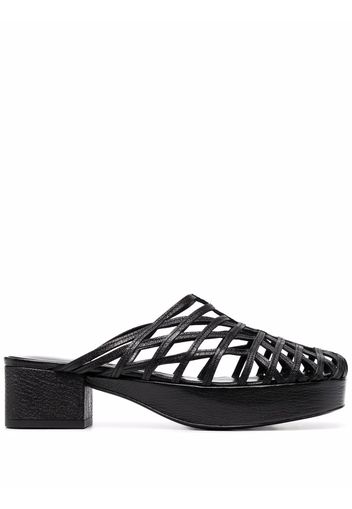 BY FAR caged leather mules - Black