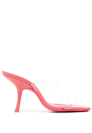 BY FAR transparent-strap 95mm heel mules - Pink