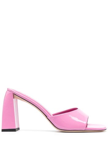 BY FAR Michele 95 patent leather mule - Pink