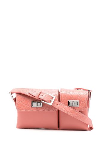 BY FAR snakeskin-effect leather shoulder bag - Pink