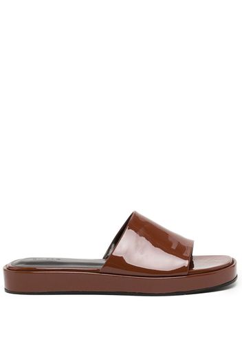 BY FAR Shana patent leather sandals - Brown