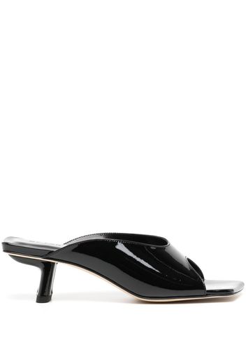 BY FAR high-shine leather sandals - Black