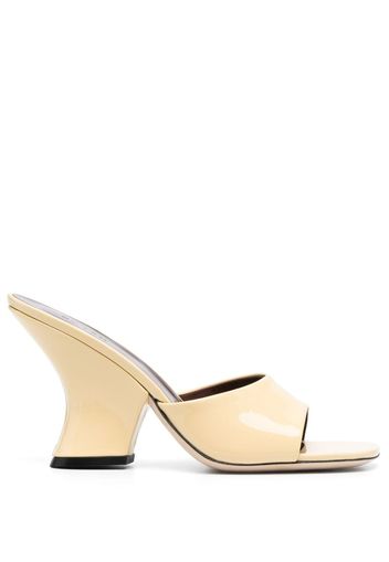 BY FAR Tais 85mm patent-leather mules - Yellow