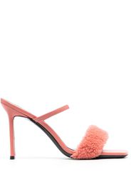 BY FAR Ada shearling-strap mules - Pink