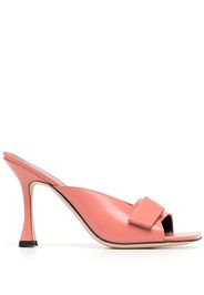 BY FAR Olivia square-toe leather mules - Pink