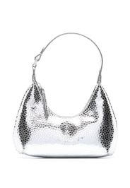 BY FAR Amber metallic-effect tote bag - Silver