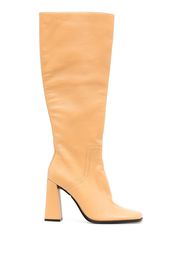 BY FAR Tia leather knee-high boots - Yellow