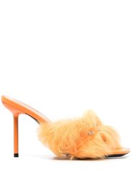 BY FAR Kenny faux-fur mules - Orange