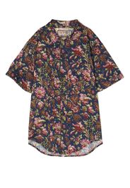 By Walid floral-print short-sleeved shirt - Blue