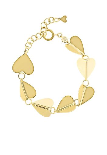 18kt yellow gold Wings of Love solid hearts bracelet