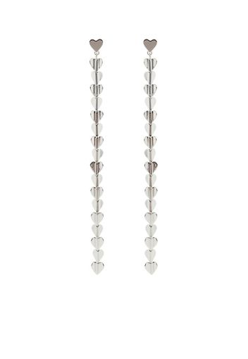 18kt white gold small Wings Of Love drop heart earrings