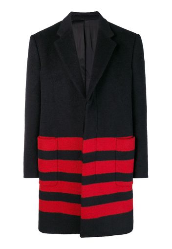 Calvin Klein 205W39nyc stripe detail single-breasted coat - Black